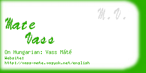 mate vass business card