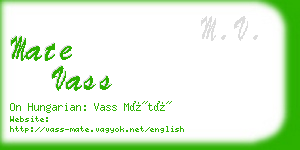 mate vass business card